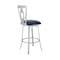 Armen Living Lola Contemporary 30" Bar Height Barstool in Brushed Stainless Steel Finish and Gray Faux Leather LCLLBABSGR30 - alternate 4